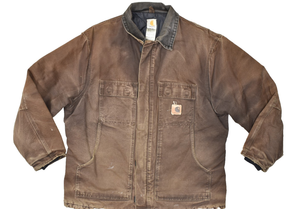 Carhartt C26 DKB Arctic Traditional Coat Quilt Lined Duck Canvas Jacket Brown XL